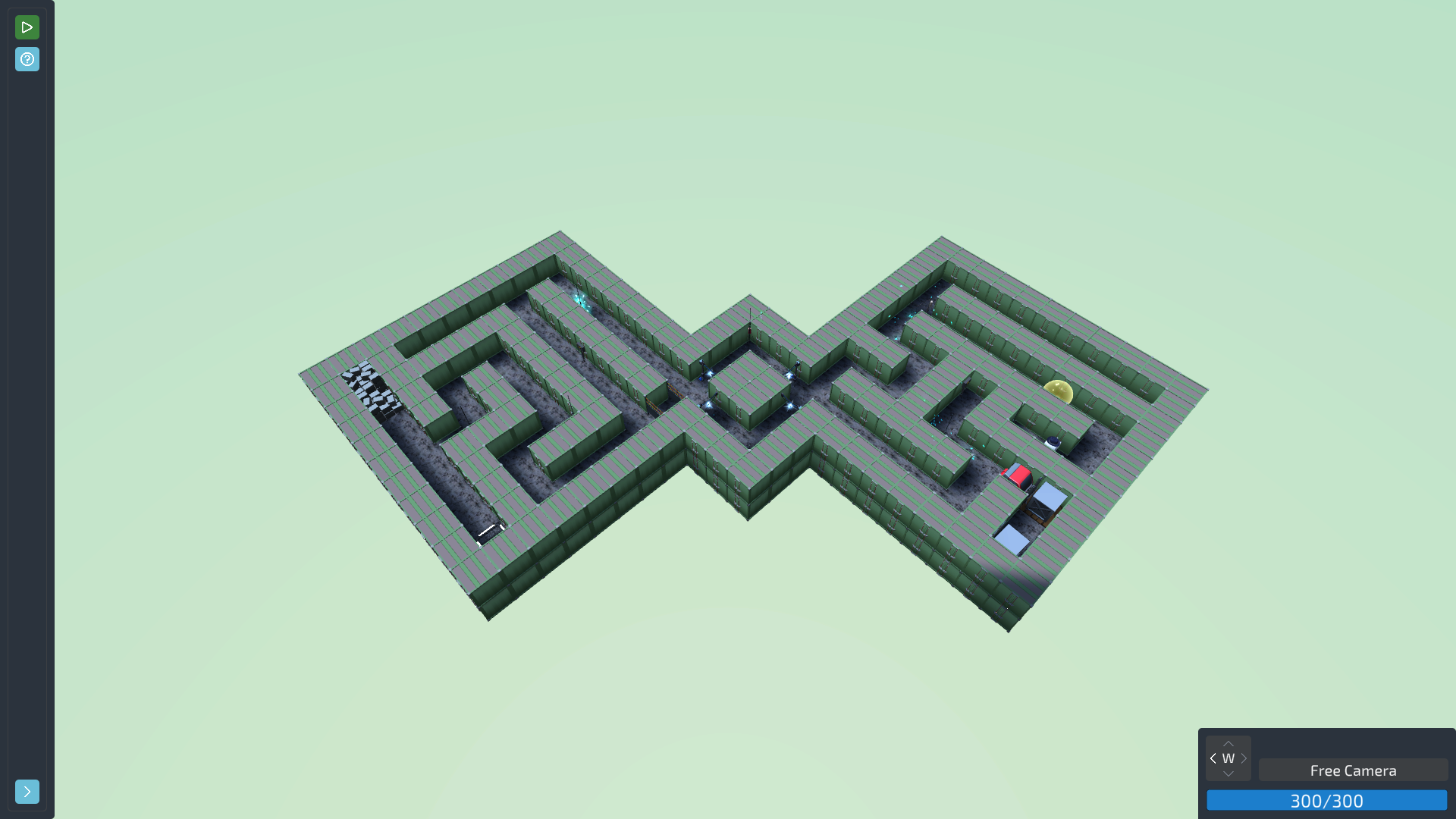 Green hedge maze level